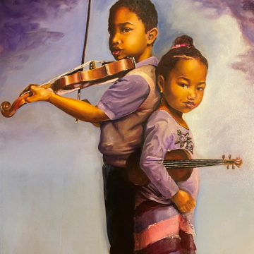 Timothy and Teresa Playing the Violin